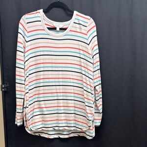 Market & Spruce Multicolor Striped Long Sleeve Top